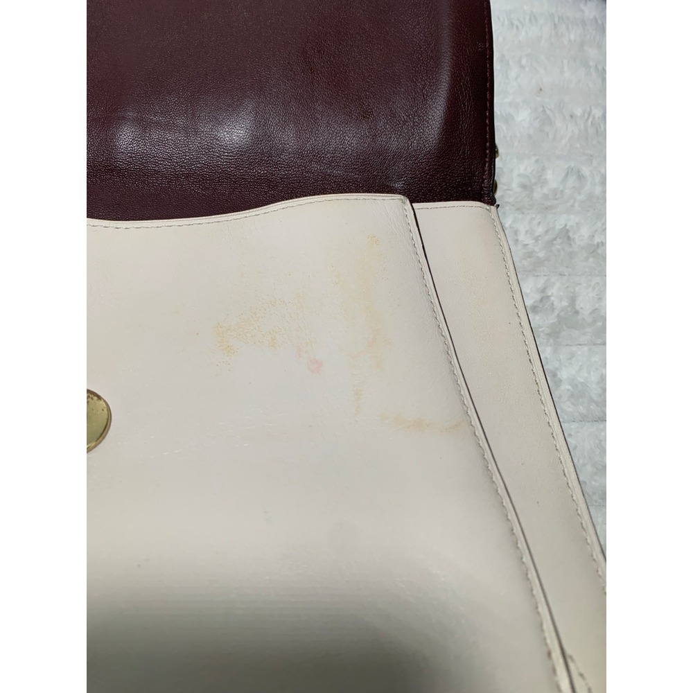 Coach Dreamer Shoulder Bag Chalk White Leather Signature Canvas Gold Chain#866 - Picture 9 of 16